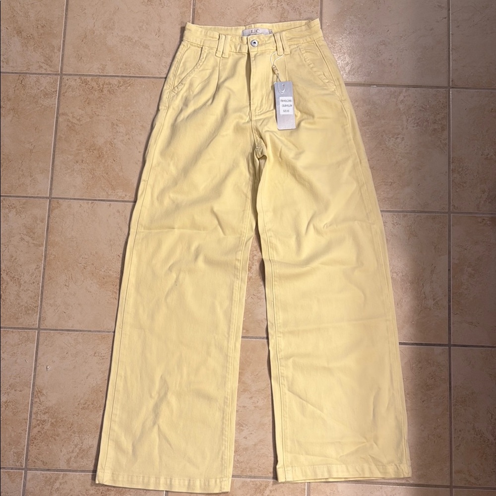 Yellow Wide Leg Women's Jeans